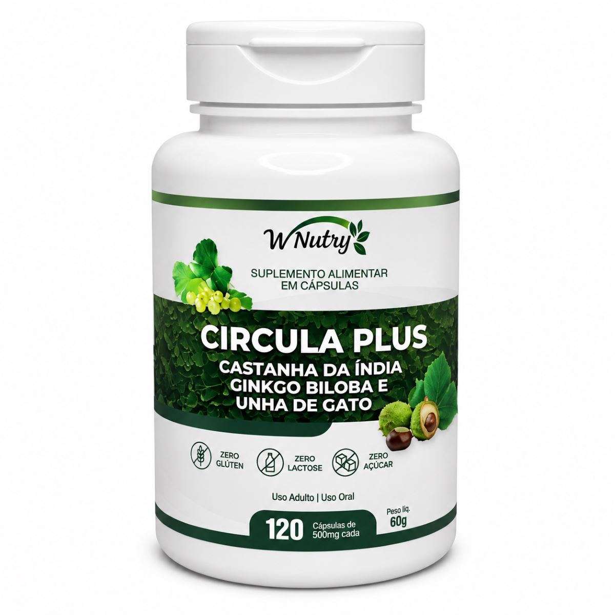 Suplemento Circula Plus Castanha Da Índia Ginkgo Biloba Premium 120 Caps