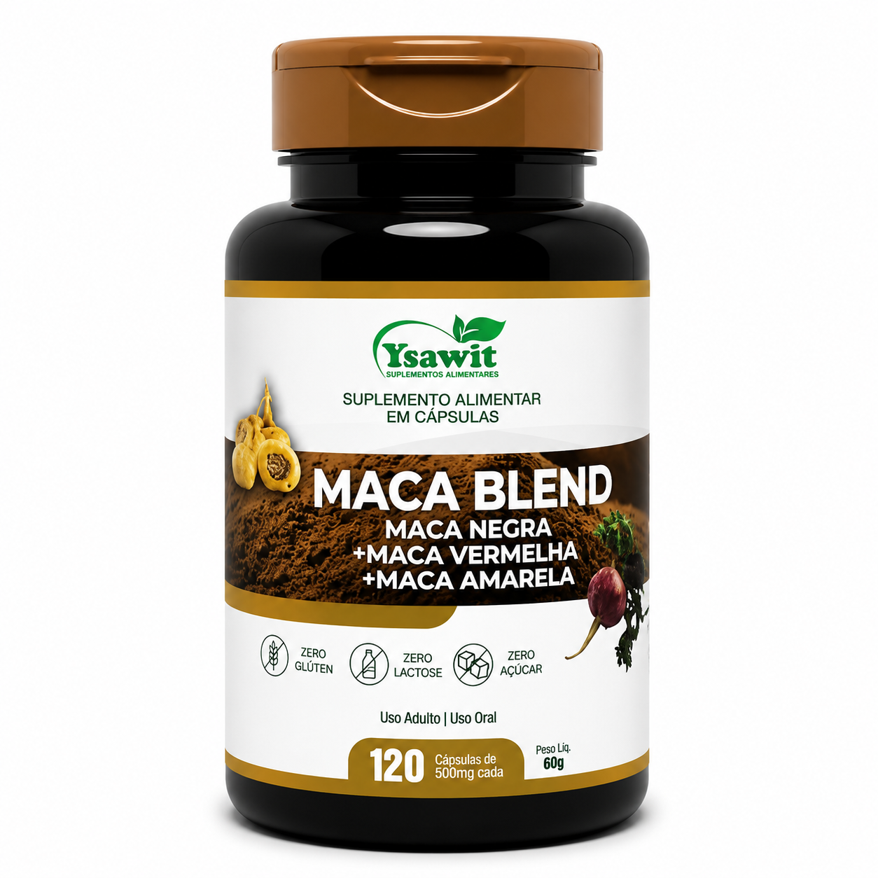 Suplemento Maca Blend Fórmula Extrema Alta Potência 120 Caps Premium