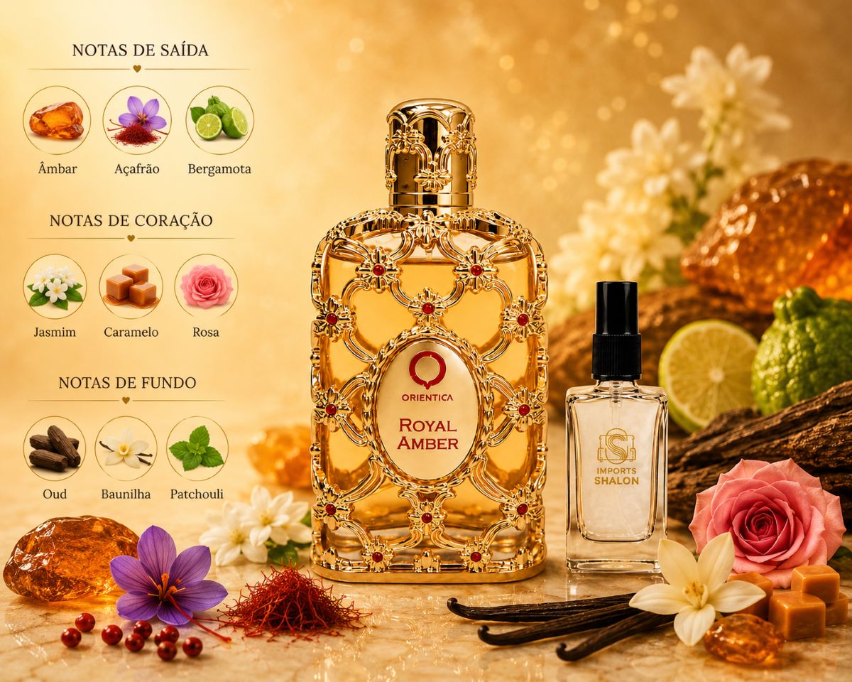Royal Amber Orientica 10ml Fragrância Exclusiva de Alto Padrão