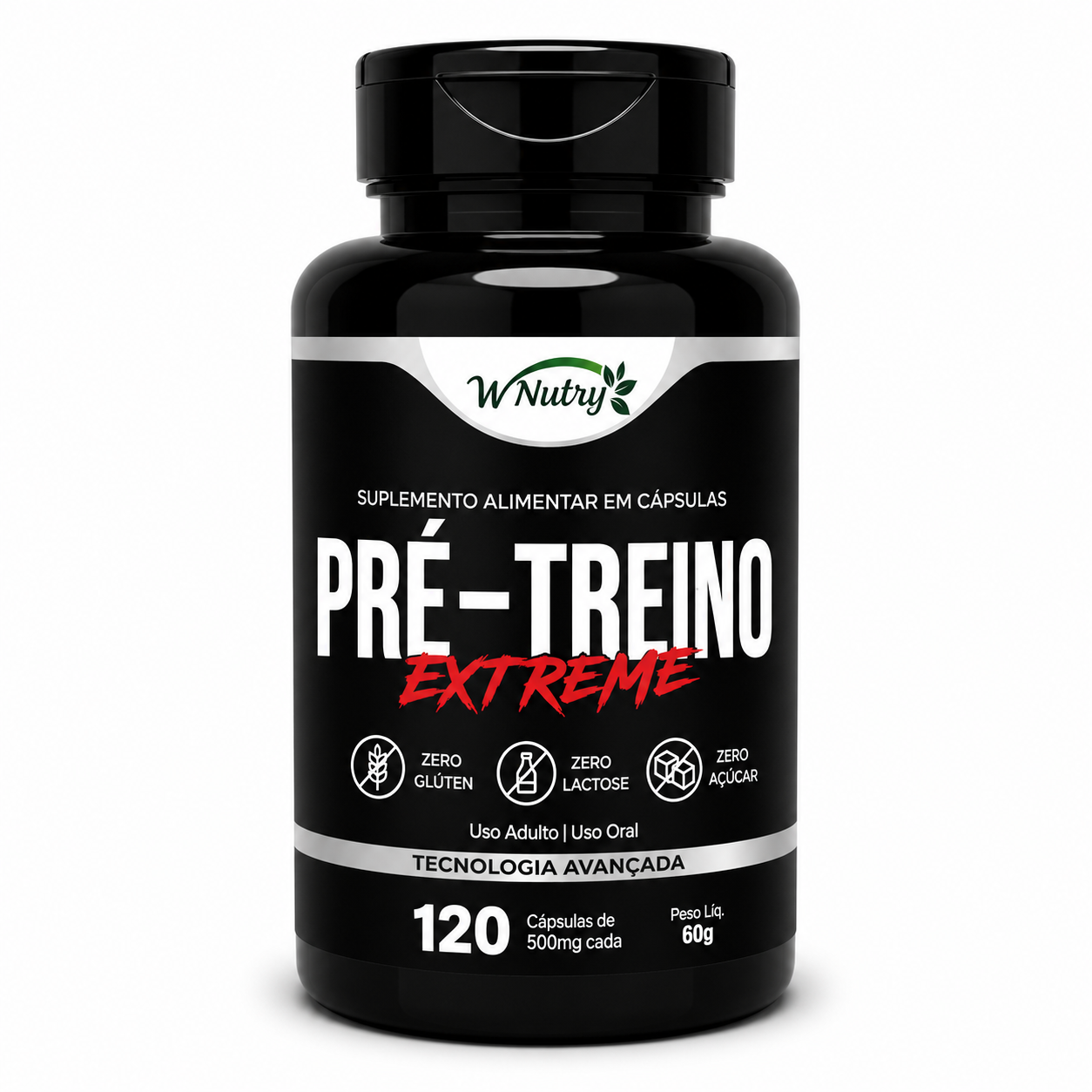 Suplemento Pré-Treino Extreme Fórmula Premium Alta Potência 120 Caps