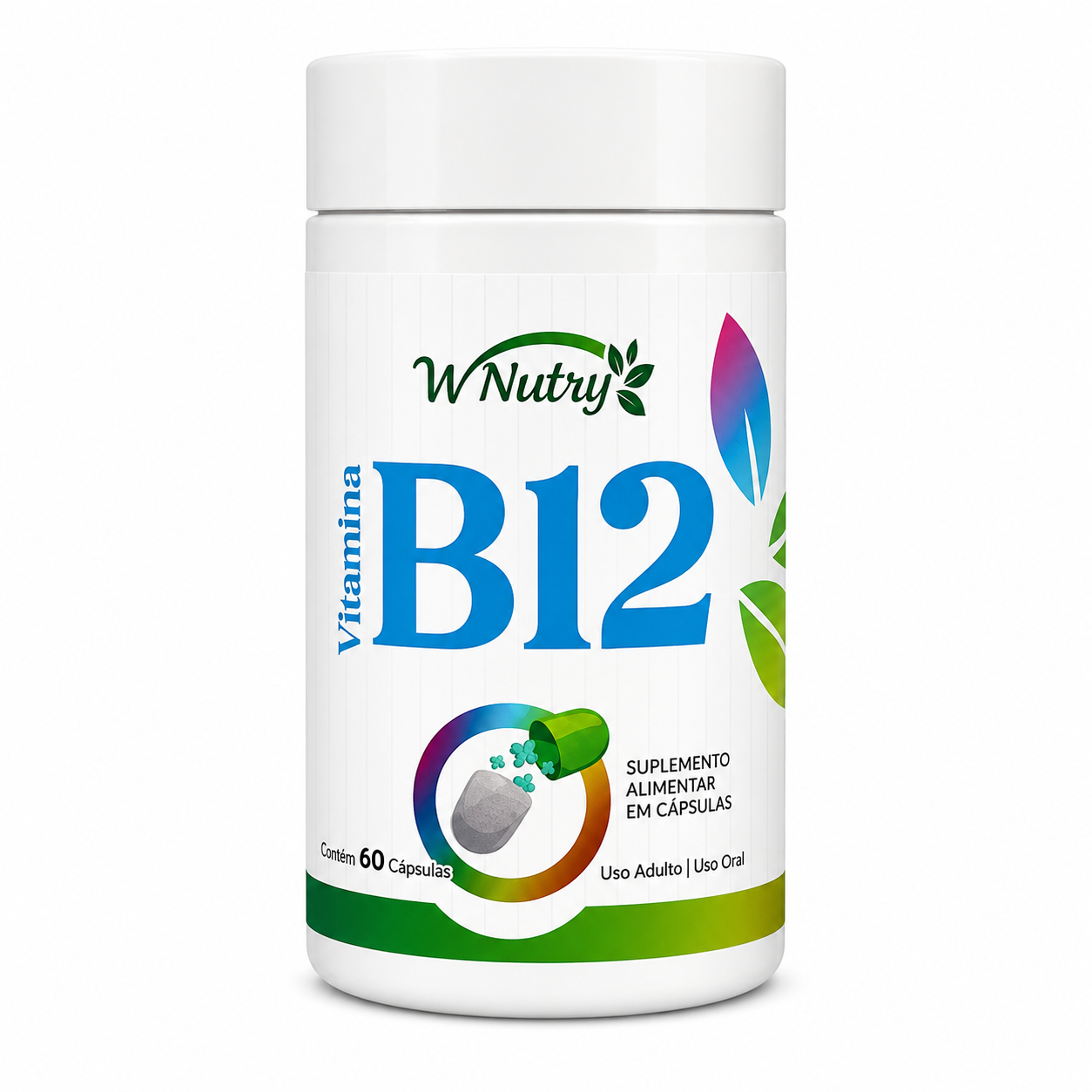 Vitamina B12 Wnutry 60 Cápsulas Alta Potência Premium