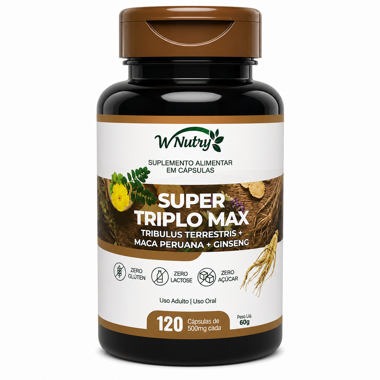 Suplemento Super Triplo Max Fórmula Extrema Alta Potência 120 Caps