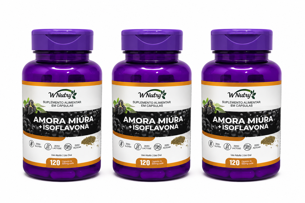 Kit 3 Suplementos Amora Miura + Isoflavona 120 Caps Cada