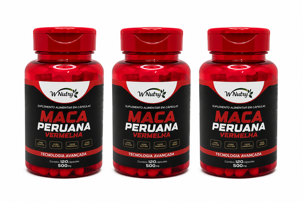Kit De 3 Suplementos Maca Peruana Vermelha Energia E Vitalidade