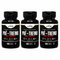 3 Suplementos Pré-Treino Fórmula Premium Alta Potência 3x120 Caps