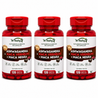 Kit 3 Suplementos Ashwagandha + Maca Negra E Vermelha Mais Energia