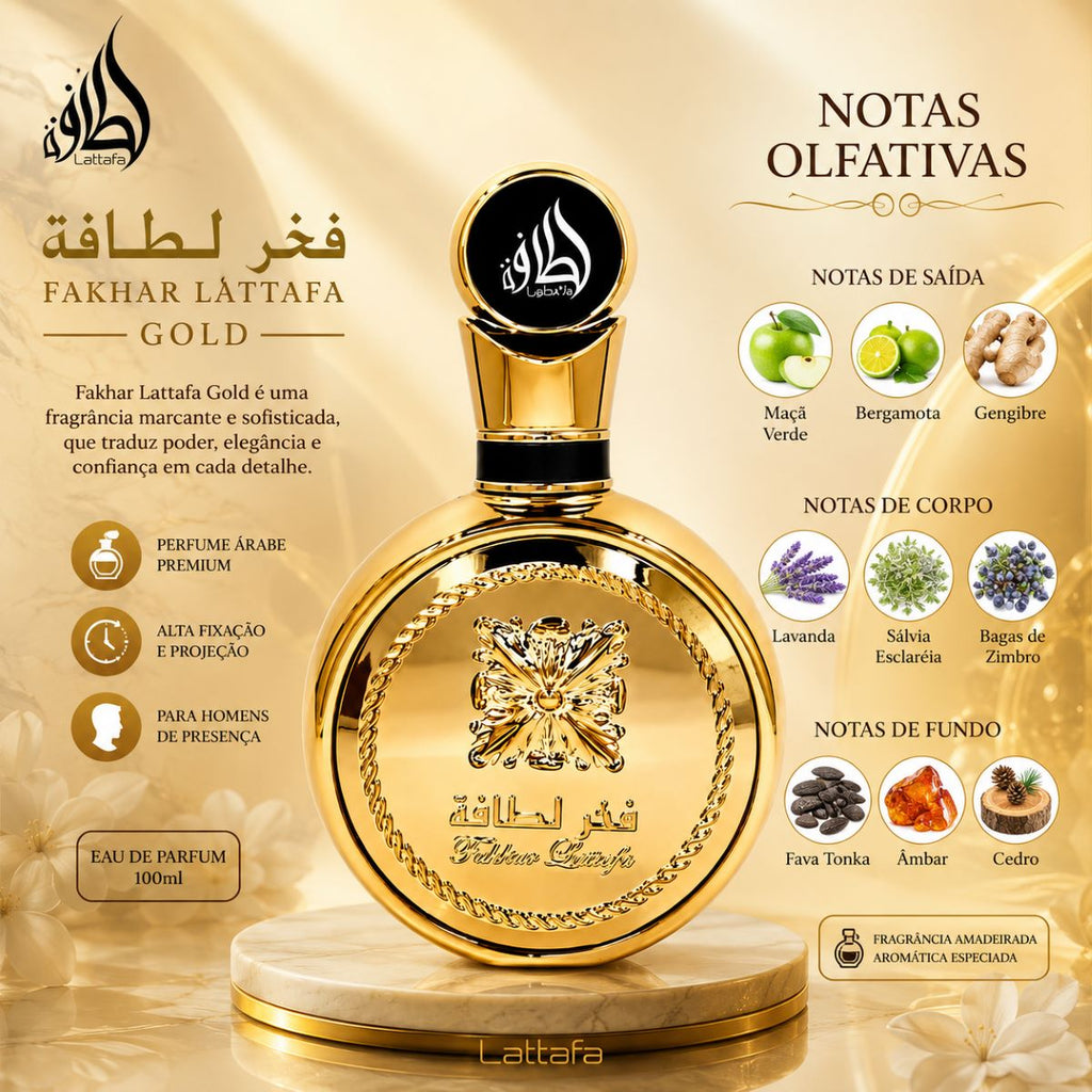 Fakhar Lattafa Gold Eau de Parfum 100ml  Luxuoso