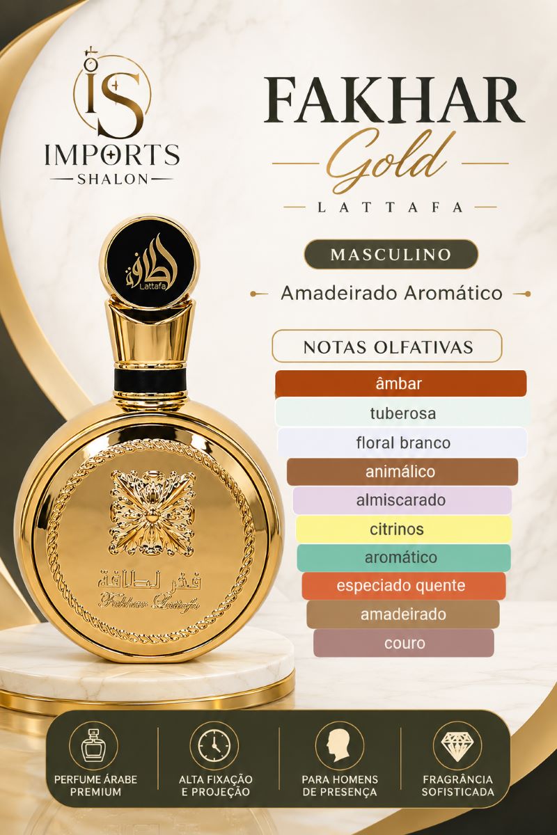 Fakhar Lattafa Gold Eau de Parfum 100ml  Luxuoso