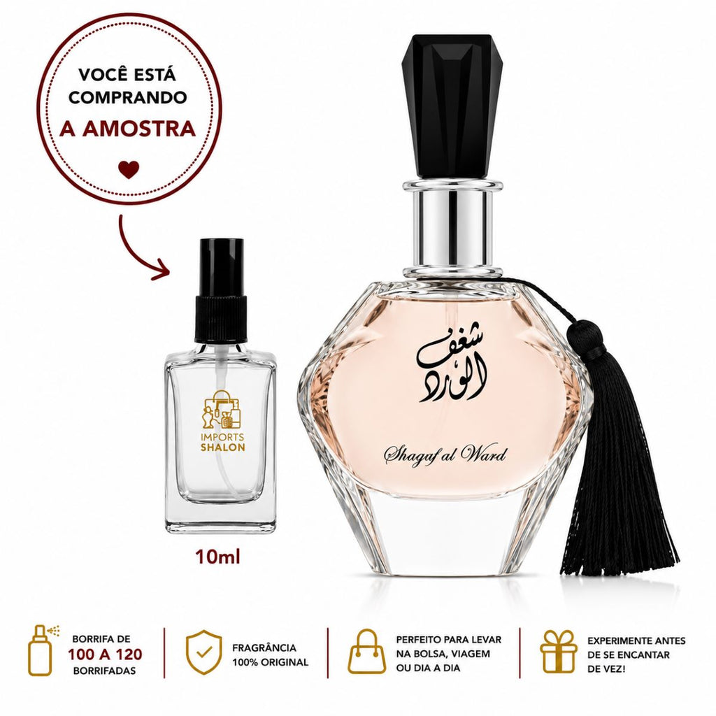 Perfume Shagaf Al Ward 10ml Feminino Elegância Árabe