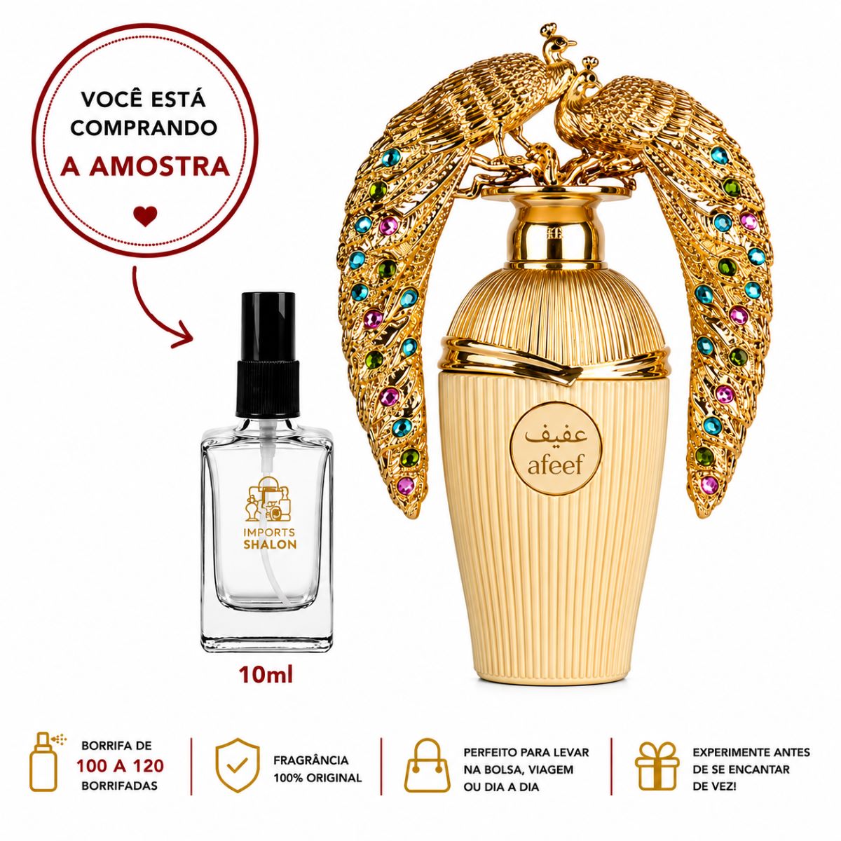 Afeef Pavão Lattafa 10ml Fragrância Sofisticada E Exclusiva