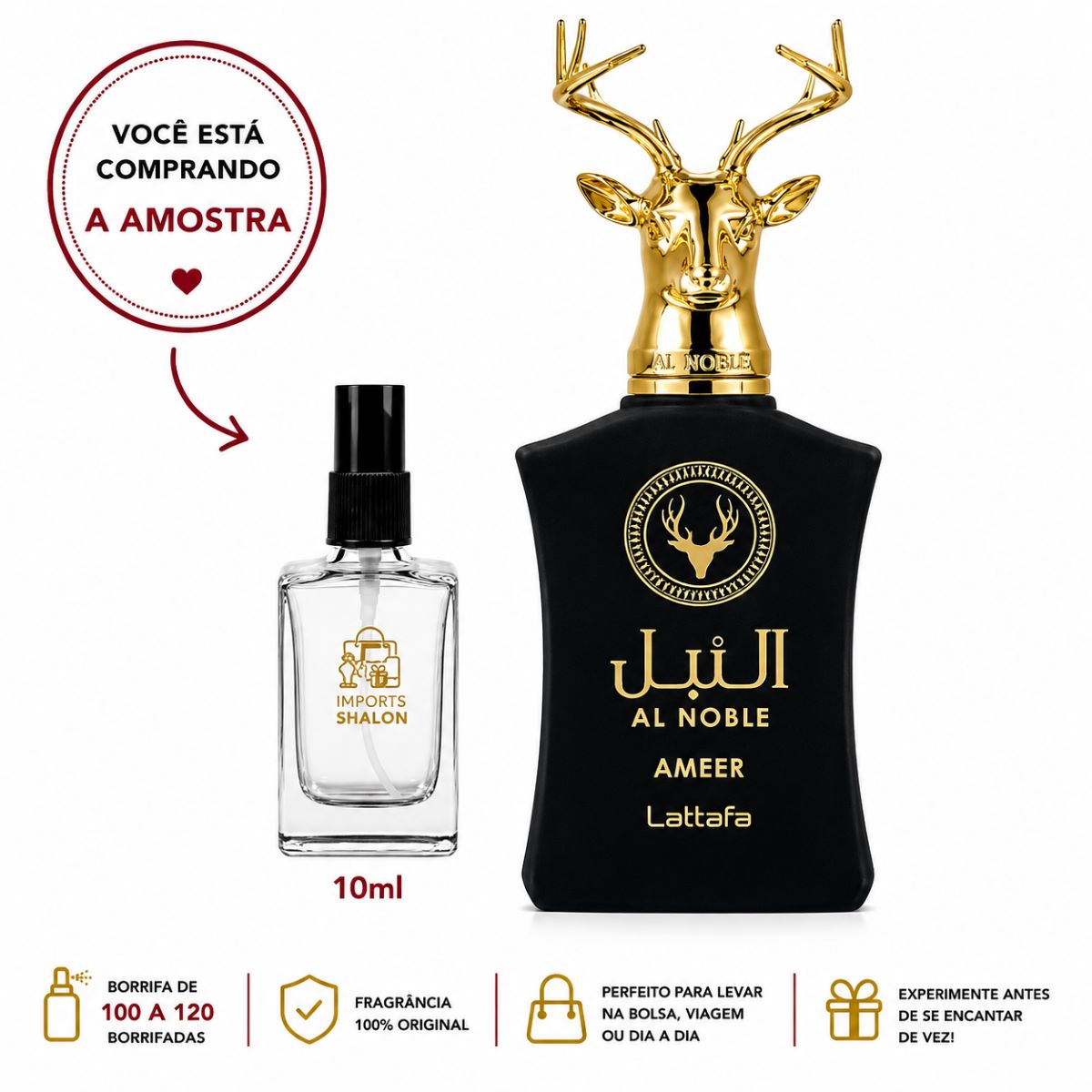 Al Noble Ameer 10ml Fragrância Masculina Domina O Ambiente