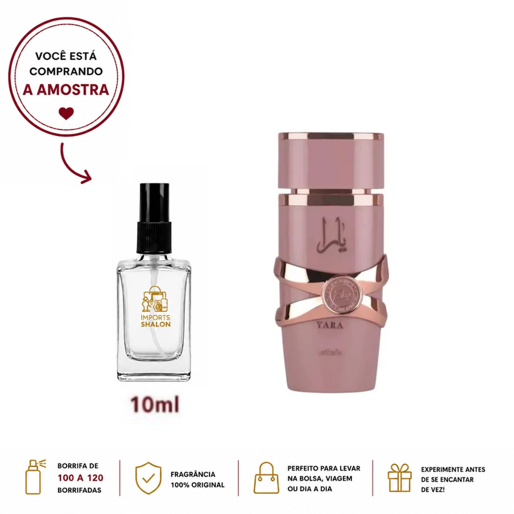 Yara Elixir 10ml Lattafa Feminino Alta Fixação Marcante
