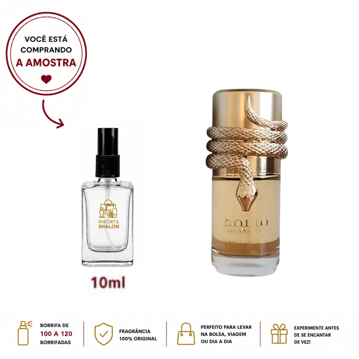 Musamam Perfume Da Cobra Lattafa 10ml Longa Fixação