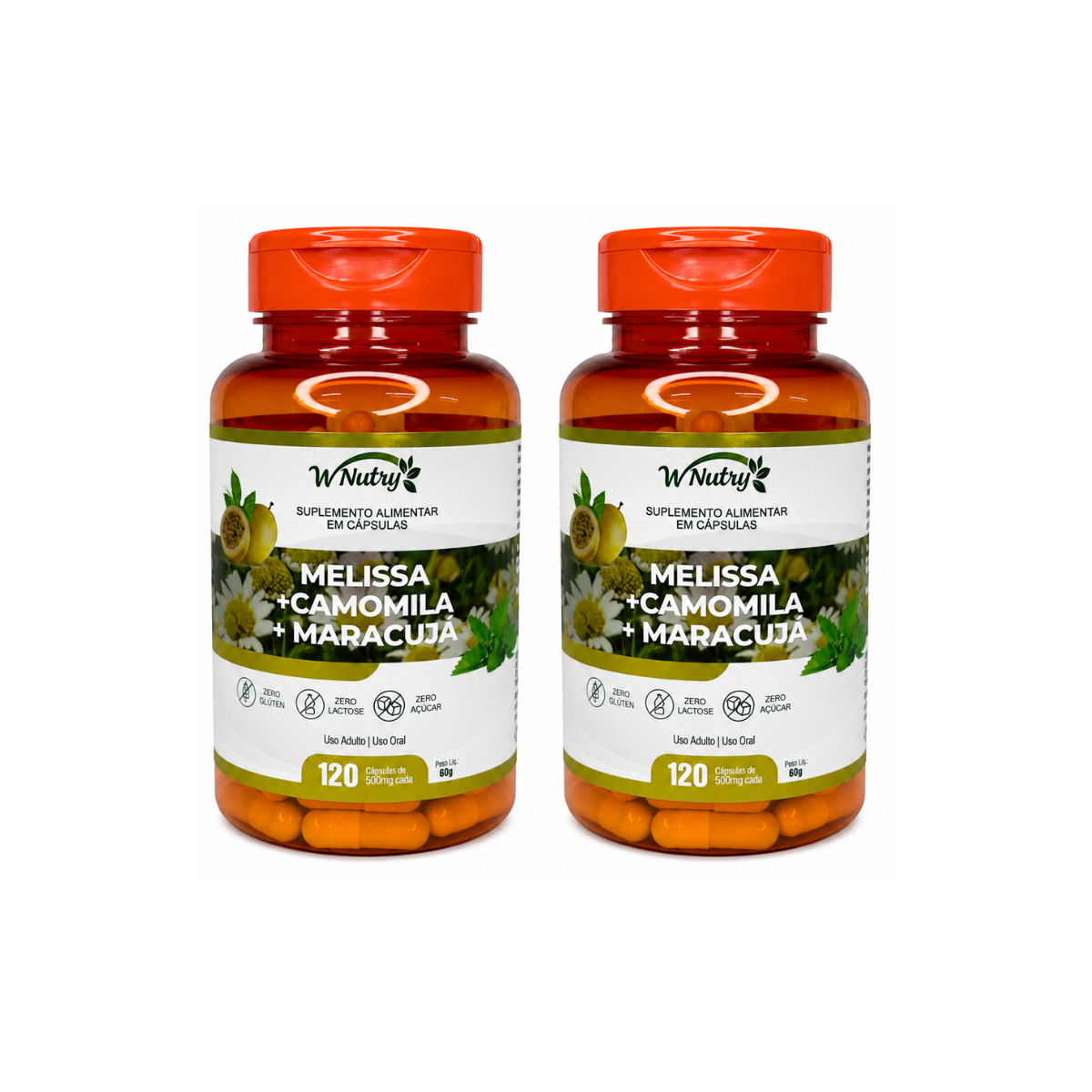 2 Suplementos Melissa Camomila Maracujá Relaxamento Natural