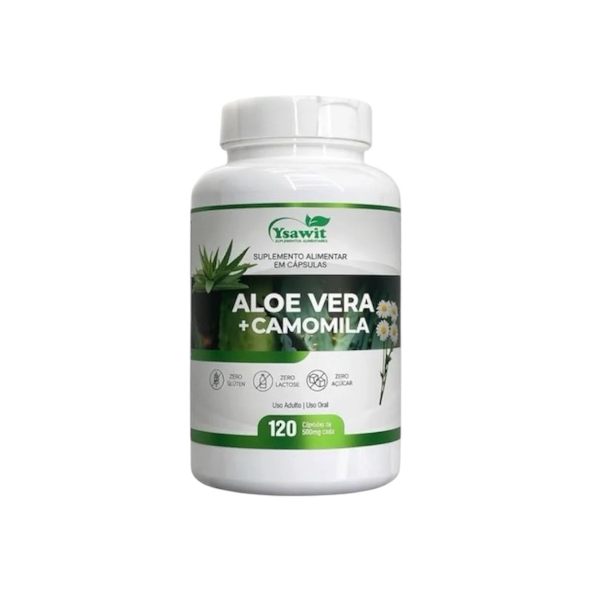 Suplemento Aloe Vera + Camomila 120 Caps Ysawit Natural