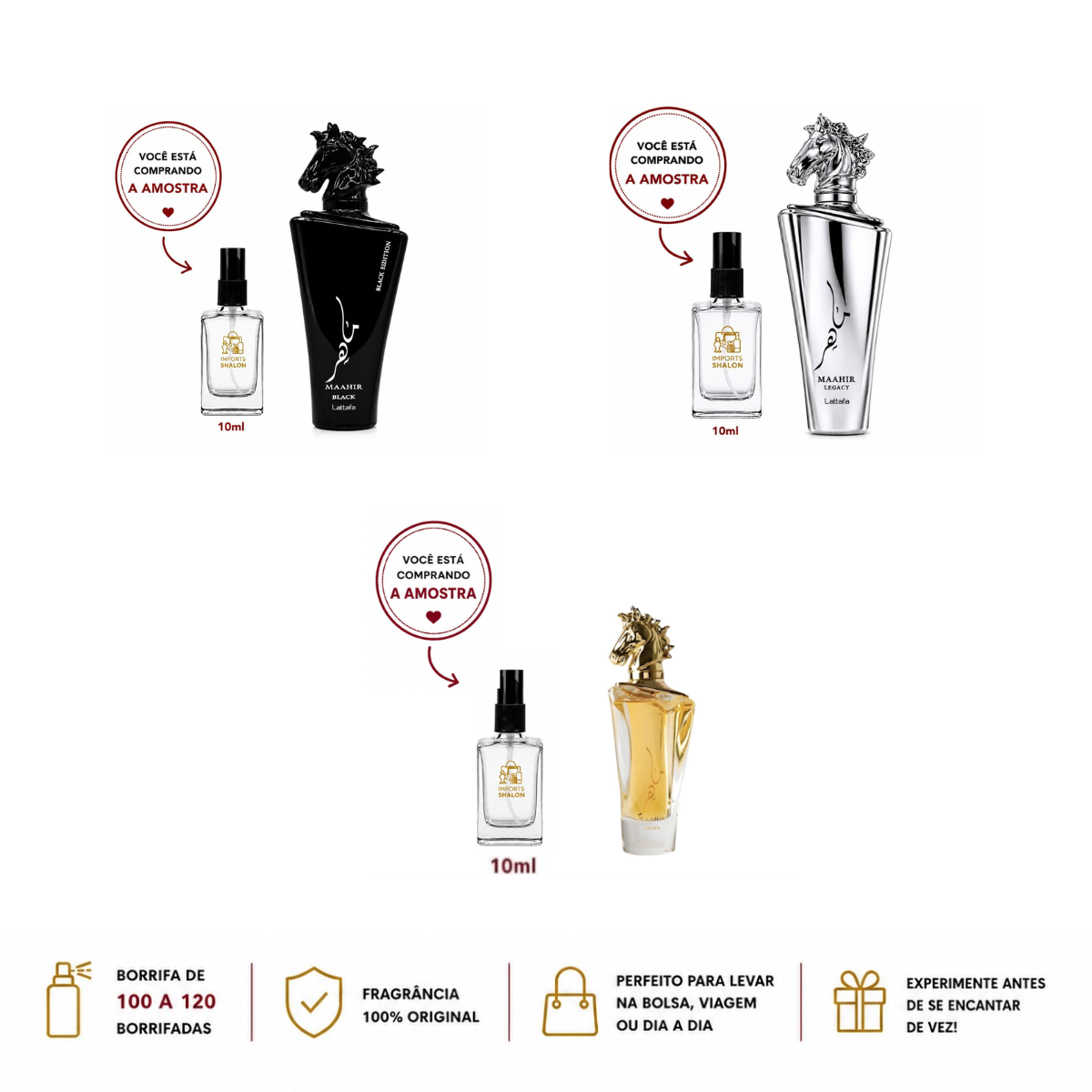 Maahir Gold Black Legacy Mini Perfumes 10ml Kit 3