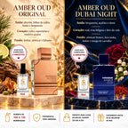 Kit 2 Mini Perfumes Al Haramain Amber Oud e Dubai Night 10ml