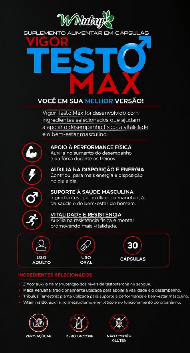 Kit De 3 Suplementos Testo Max 3x30 Caps Energia Máxima E Alta Performance