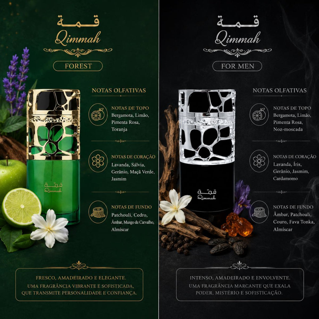 Kit Qimmah For Women + Qimmah Black Fragrâncias Árabes Marcantes