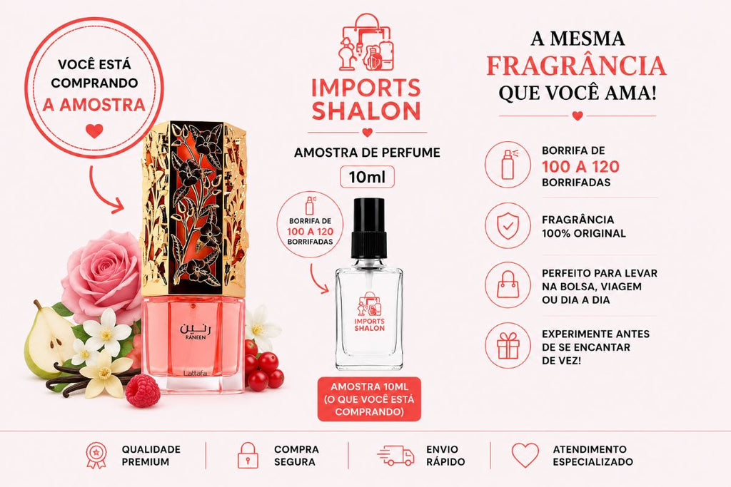 Mini Perfume Raneen 10ml Aroma Delicado E Marcante