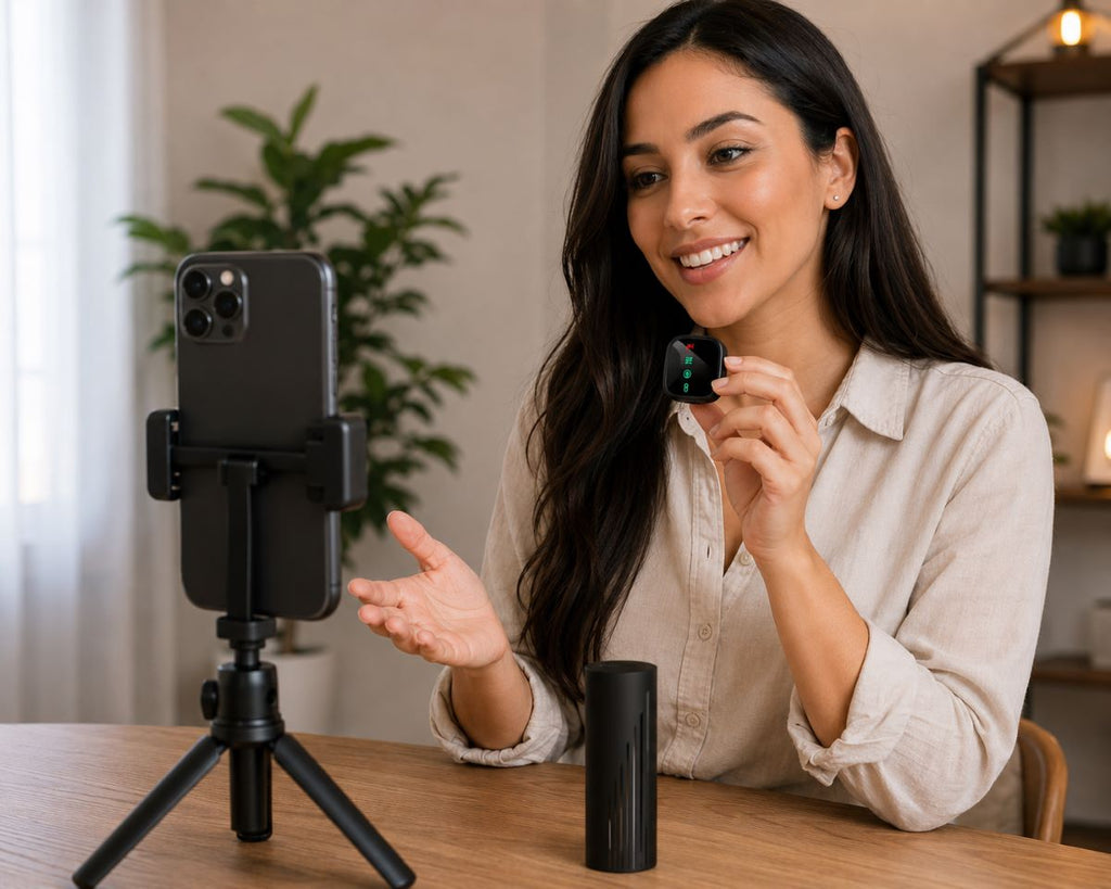 Microfone De Lapela Sem Fio Para Vídeos Com Estojo USB-C