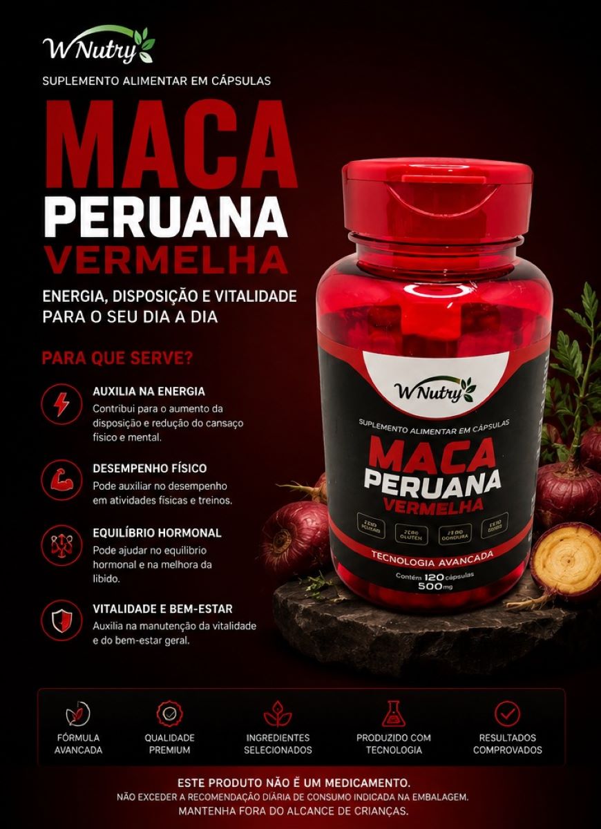 Kit De 3 Suplementos Maca Peruana Vermelha Energia E Vitalidade