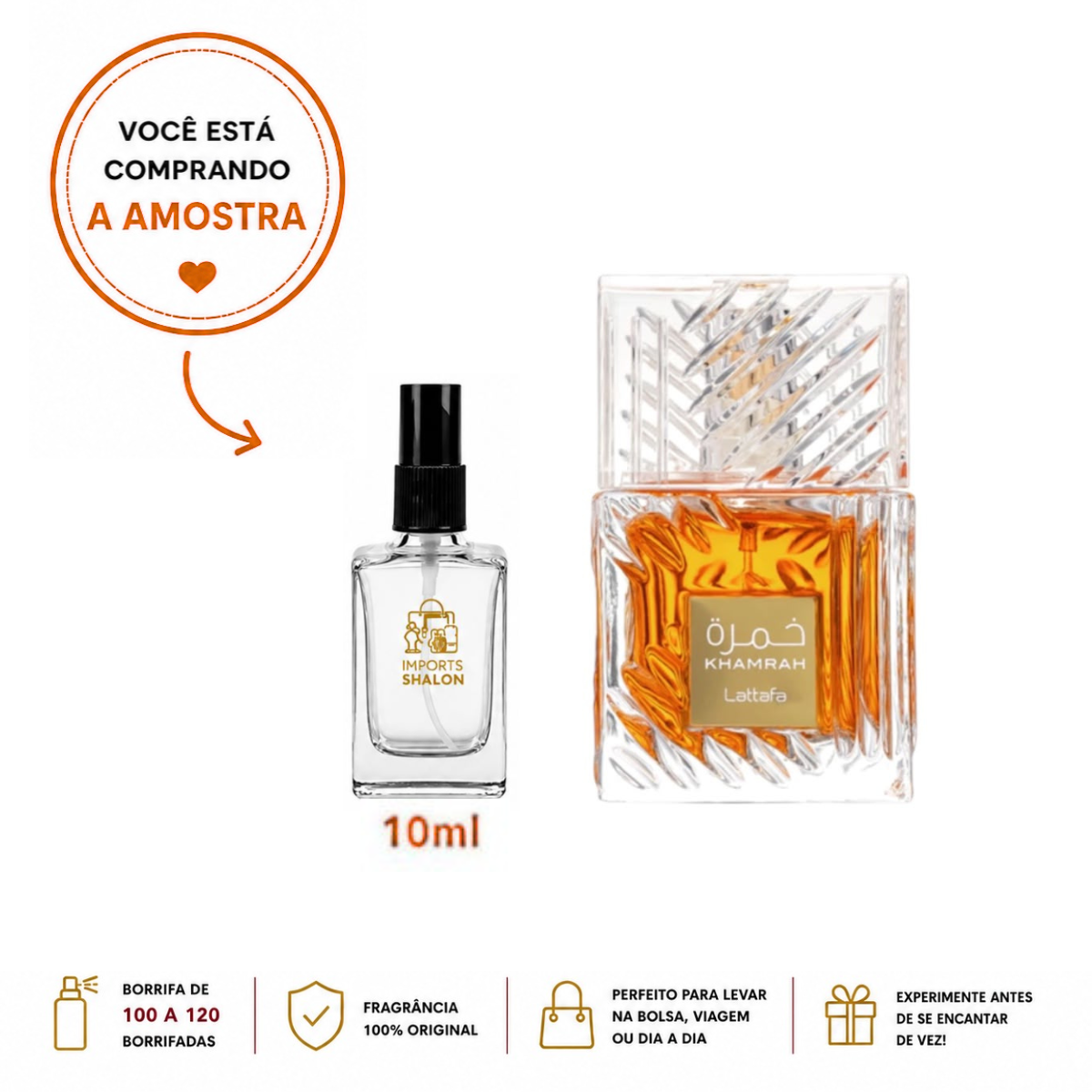 Mini Perfume Khamrah 10ml Fragrância Oriental Intensa