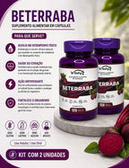 2 Suplementos Beterraba 2x120 Cáps Energia Natural Circulação