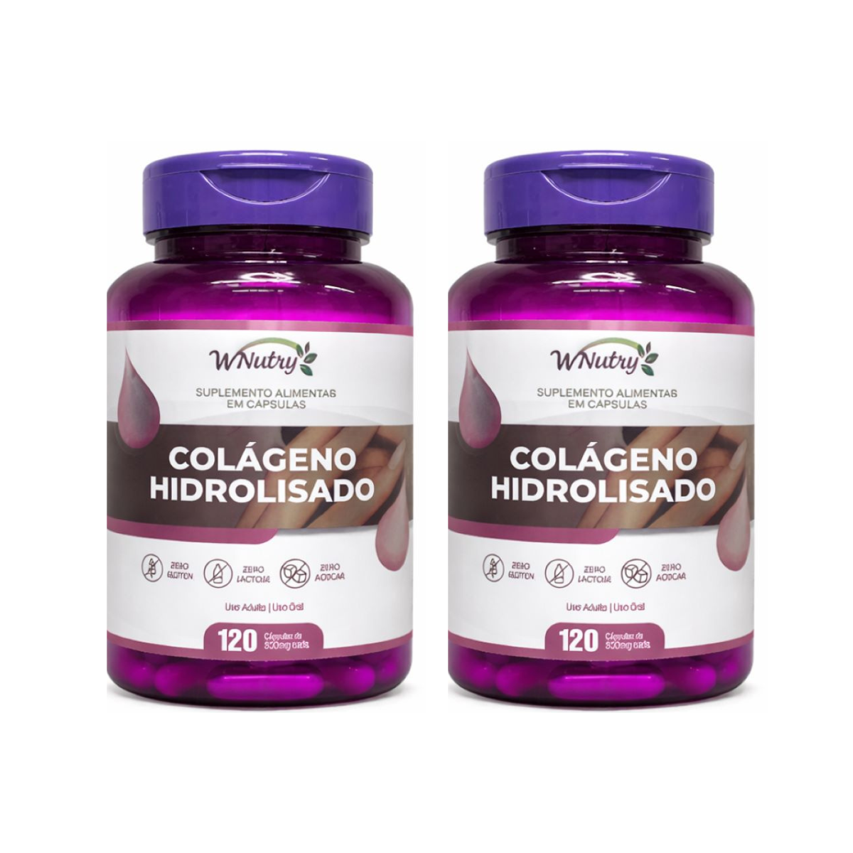 Kit De 2 Suplementos Colágeno Hidrolisado 2x120 Cáps Pele Cabelo Unhas