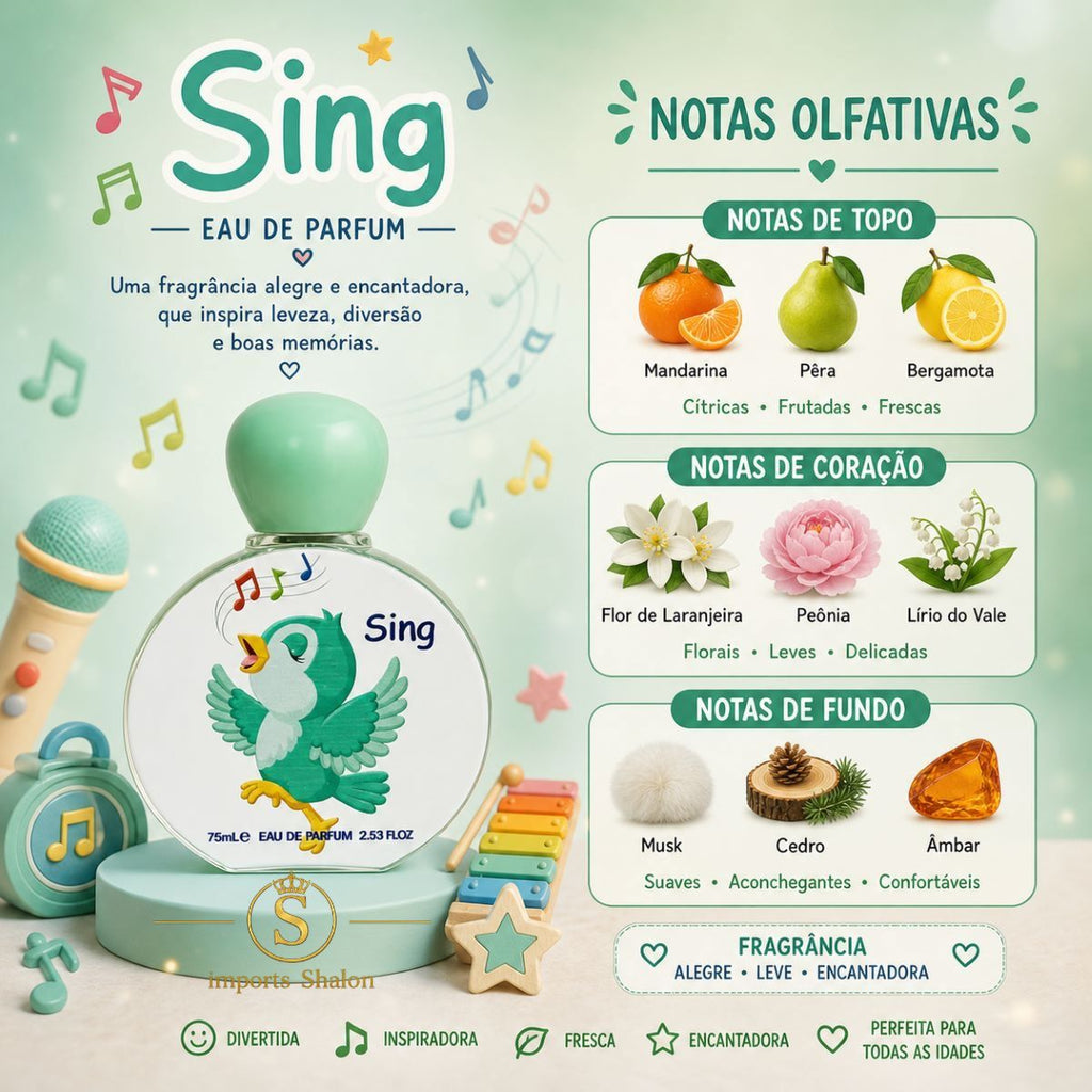 Sing Lattafa Pride Perfume Infantil 75ml Leve