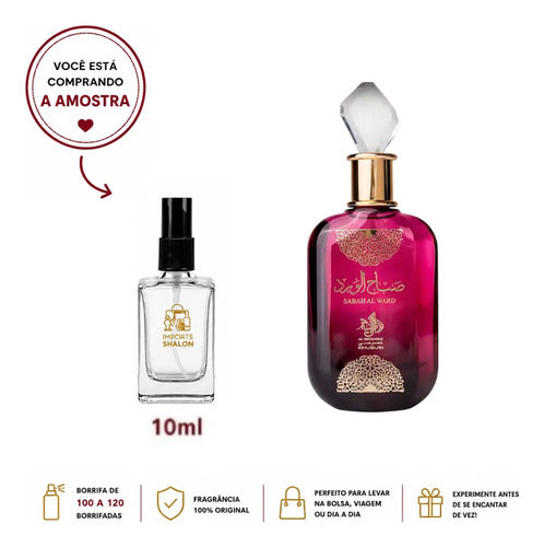 Sabah Al Ward 10ml Perfume Feminino Elegância Árabe