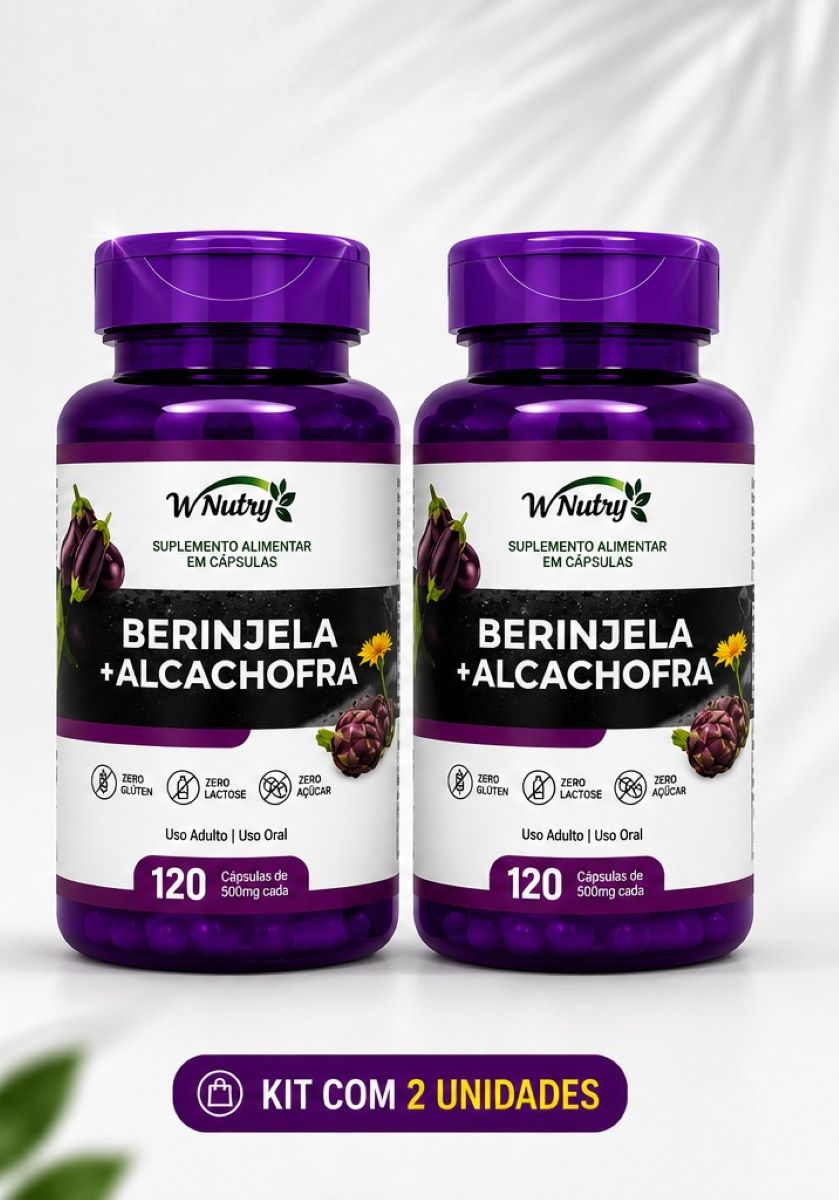 Kit Com 2 Suplementos De Berinjela + Alcachofra 120 Cápsulas