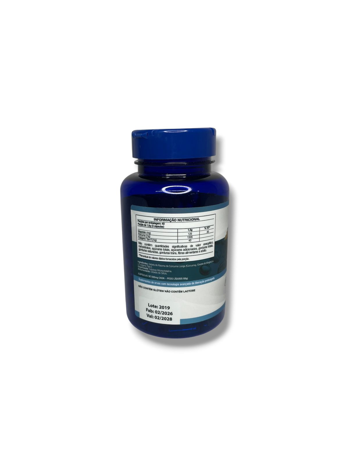 Suplemento Cúrcuma Colágeno Tipo-2 Magnésio 120 Caps