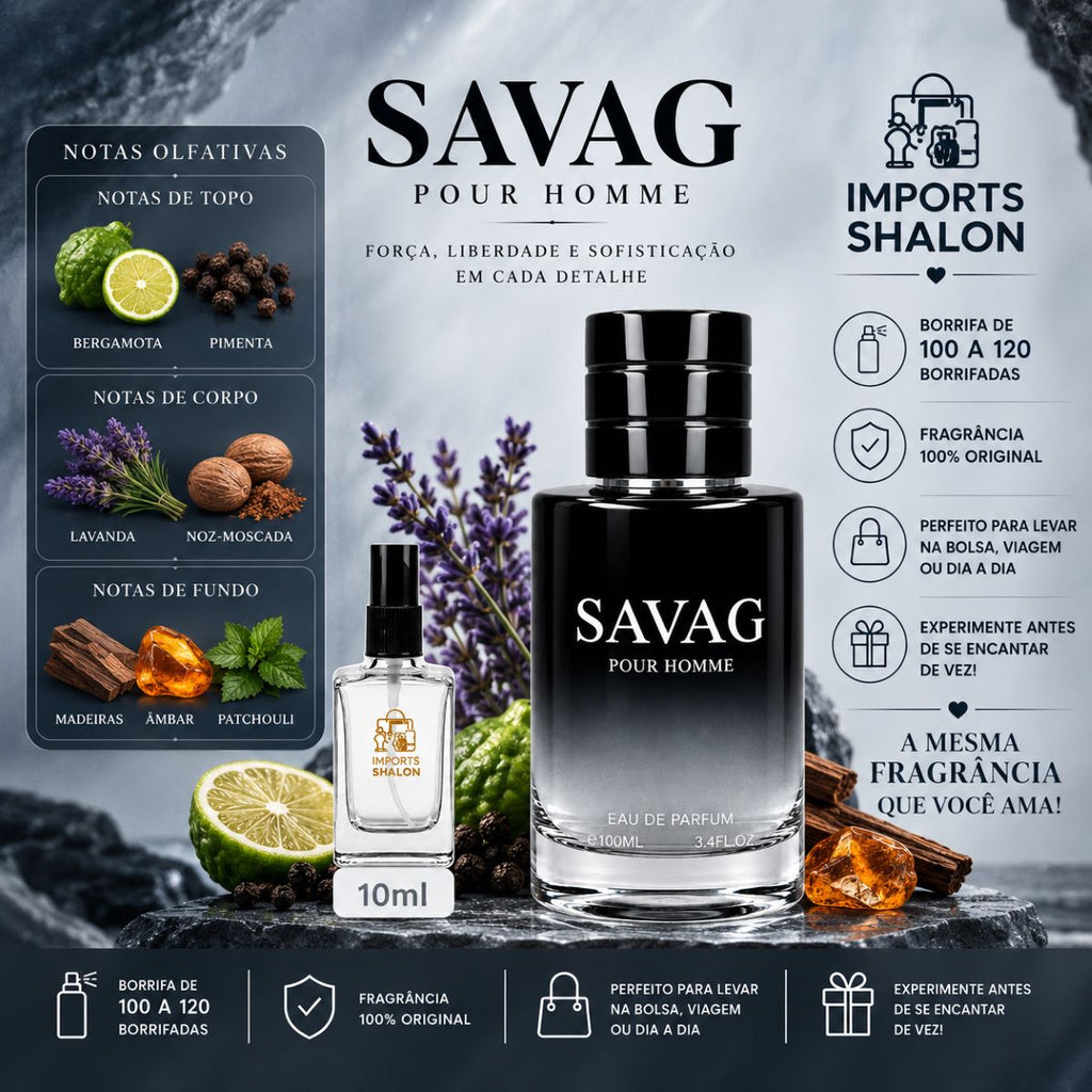 Mini Perfume Savag Pour Homme 10ml Aroma Masculino Marcante