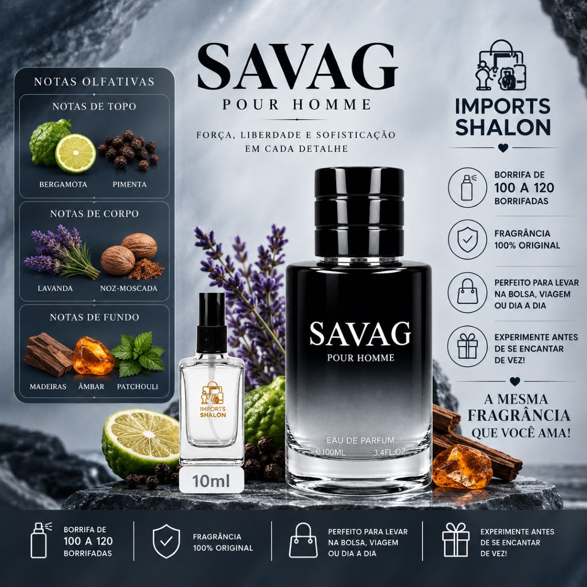 Mini Perfume Savag Pour Homme 10ml Aroma Masculino Marcante