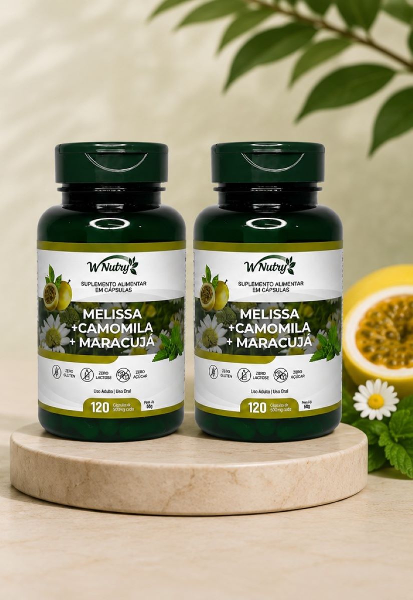 2 Suplementos Melissa Camomila Maracujá Relaxamento Natural