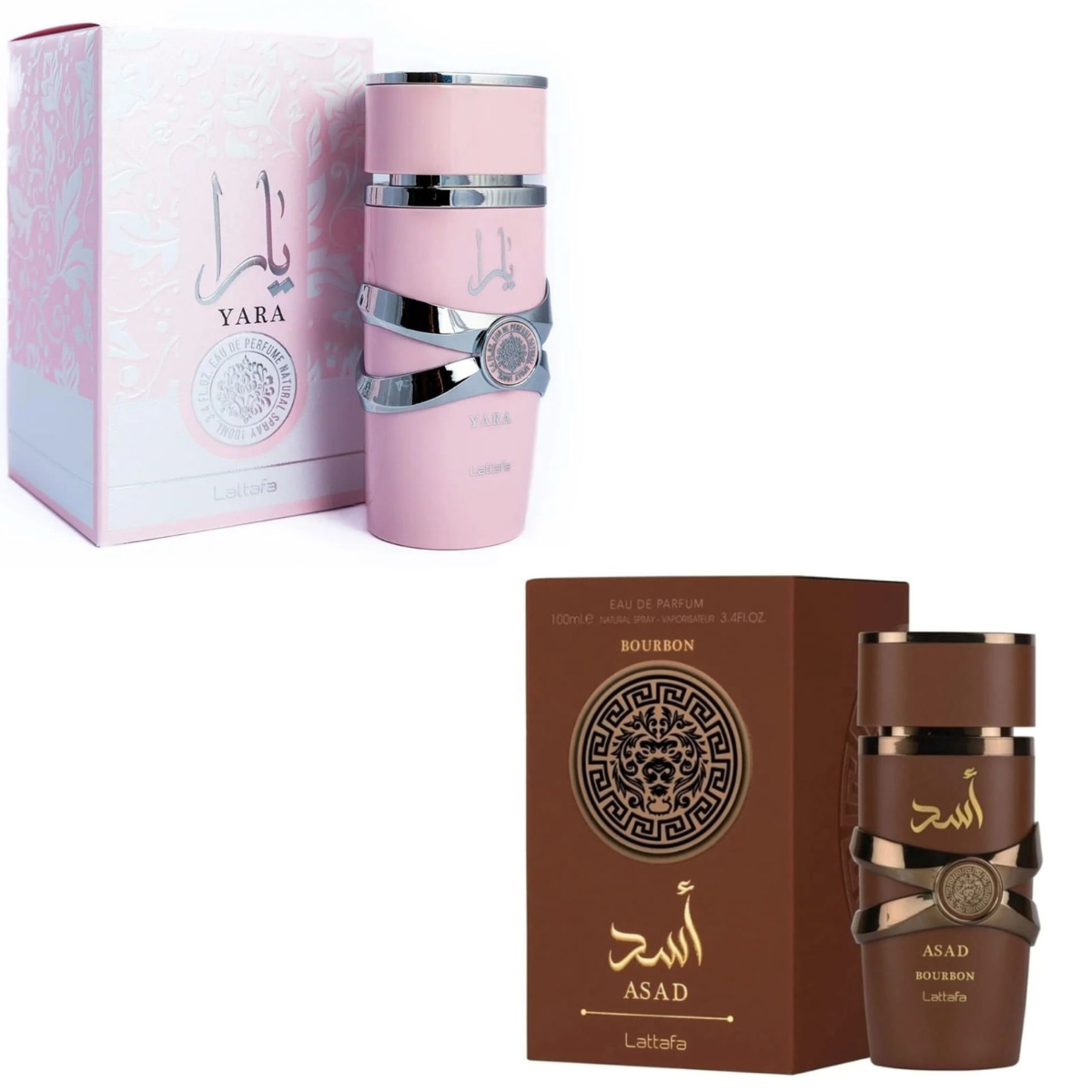 Asad Bourbon + Yara Lattafa 2 Perfumes 100ml