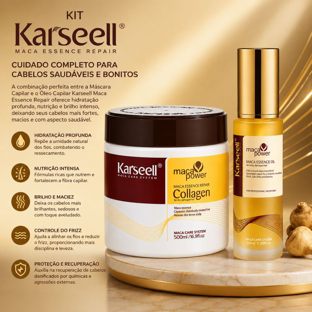 Karseell Maca Essence Kit Máscara e Óleo Cuidado Capilar