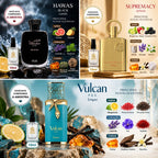 Kit 3 Mini Perfumes 10ml Hawas Black Supremacy Vulcan Feu