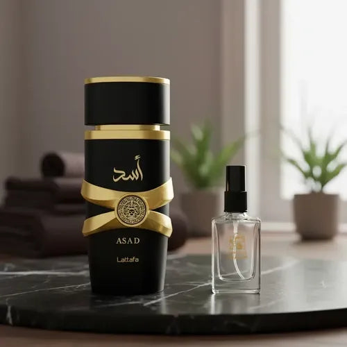 Asad Black Lattafa Perfume Masculino 10ml Alta Sofisticação