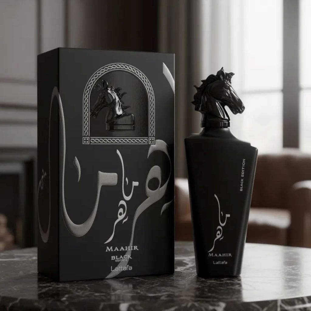 Perfume Maahir Black Edition Cavalo Masculino Aroma Forte e Elegante