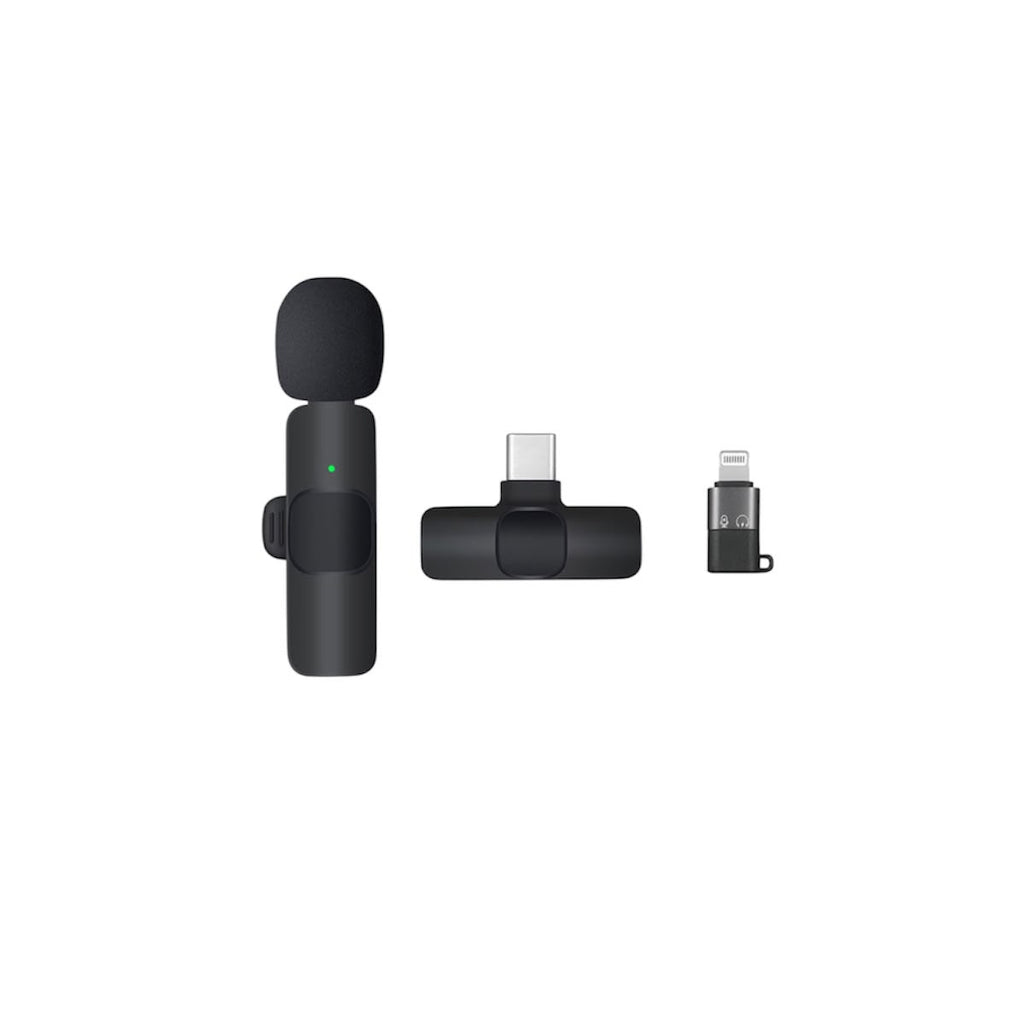 Microfone Lapela Sem Fio K8 USB Tipo C Para Gravações