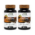 2 Suplementos Cúrcuma + Pimenta Preta + Vitamina C 2x120 Caps