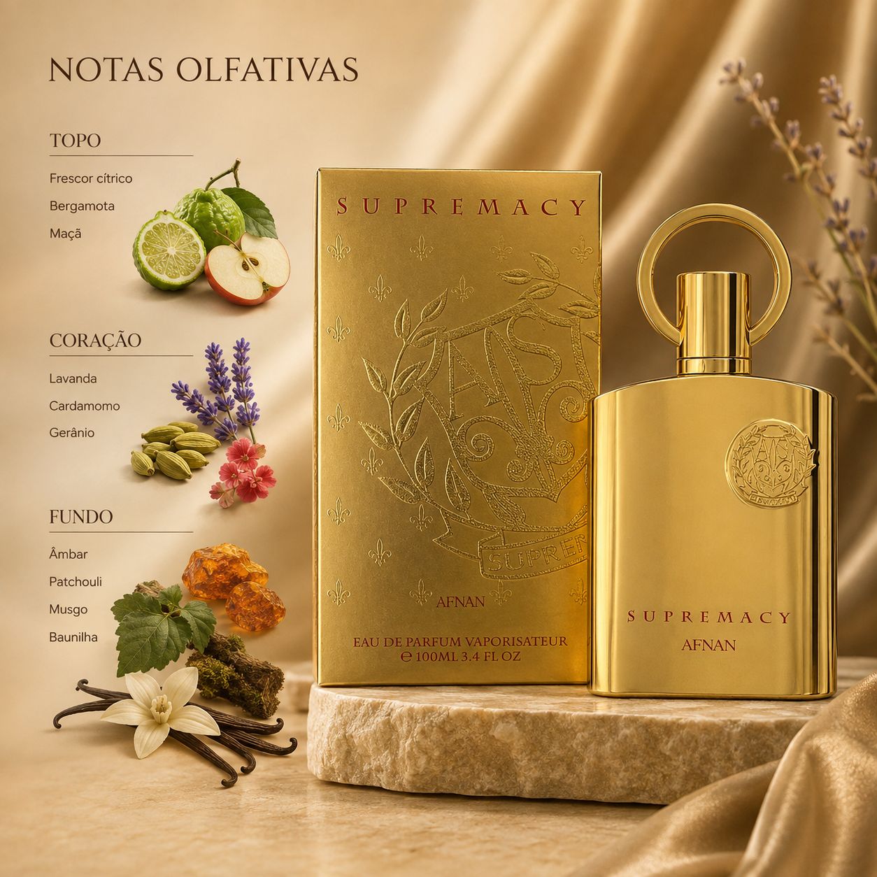 Supremacy Afnan Perfume 100ml Aroma Intenso e Sofisticado