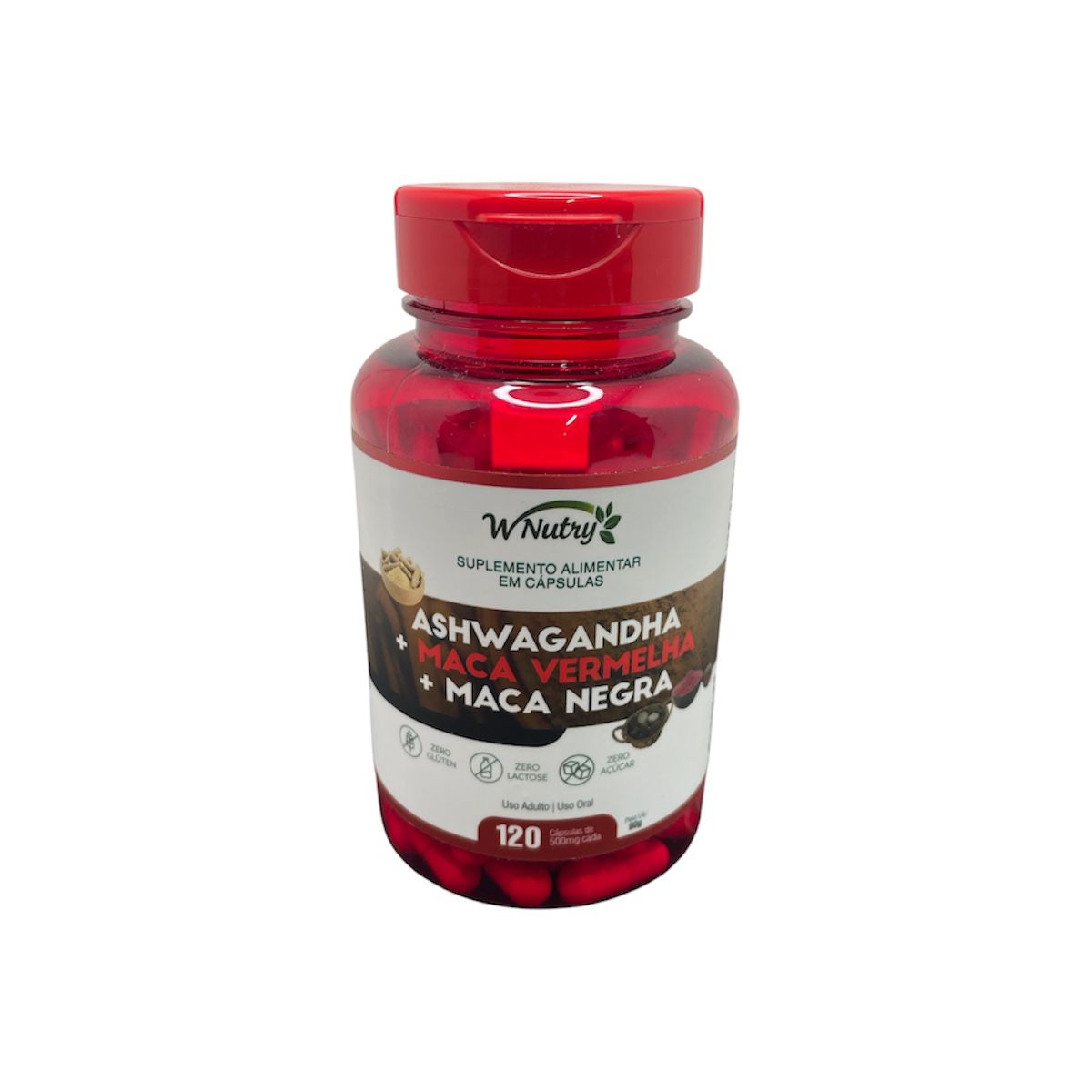 Suplemento Ashwagandha + Maca Negra E Vermelha Energia Máxima
