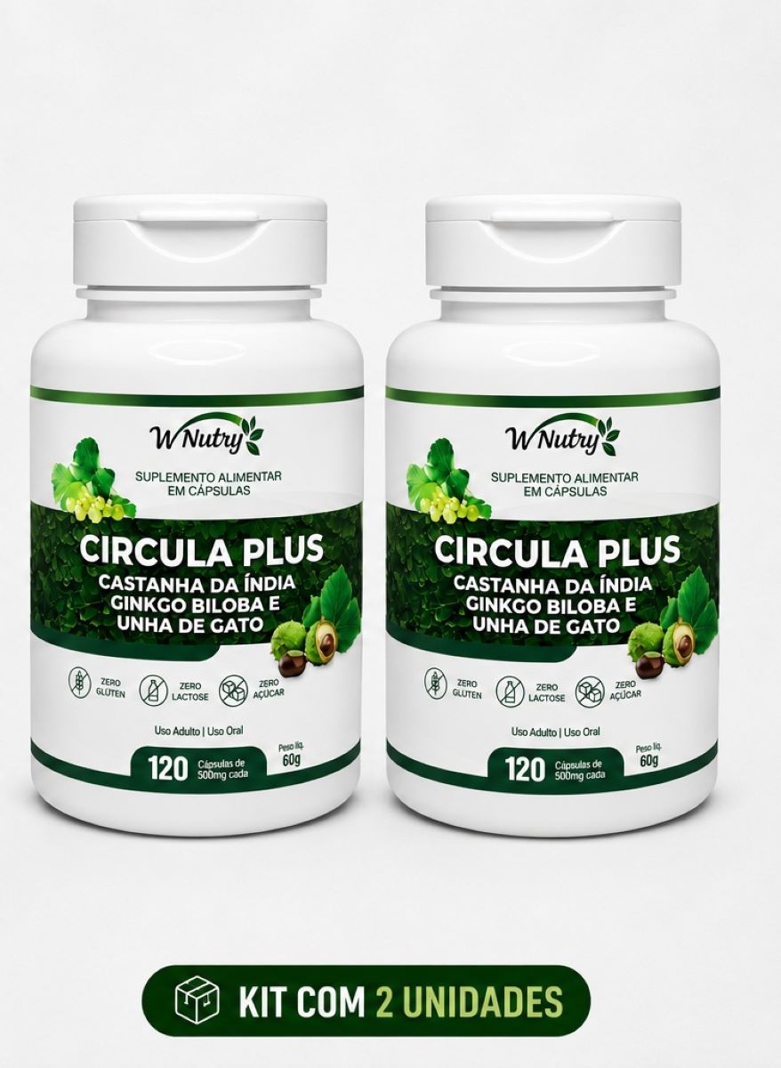 2 Suplementos Circula Plus Castanha Da Índia Ginkgo Biloba Premium 2x120 Caps