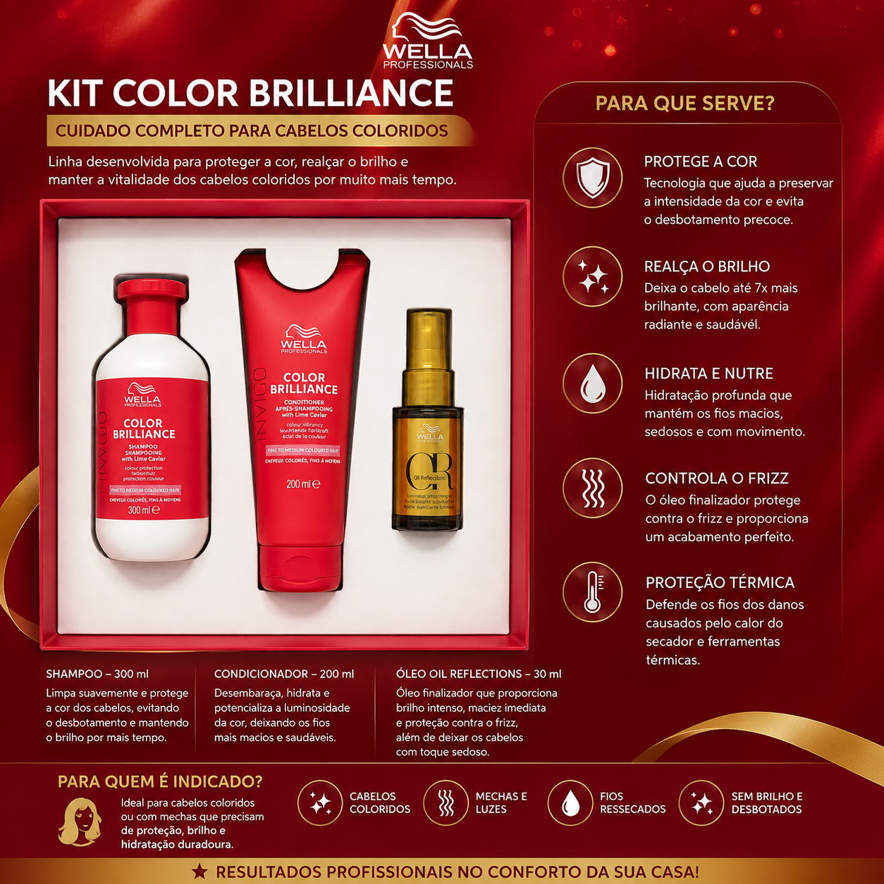 Wella Color Brilliance Kit Capilar Com Óleo Reparador
