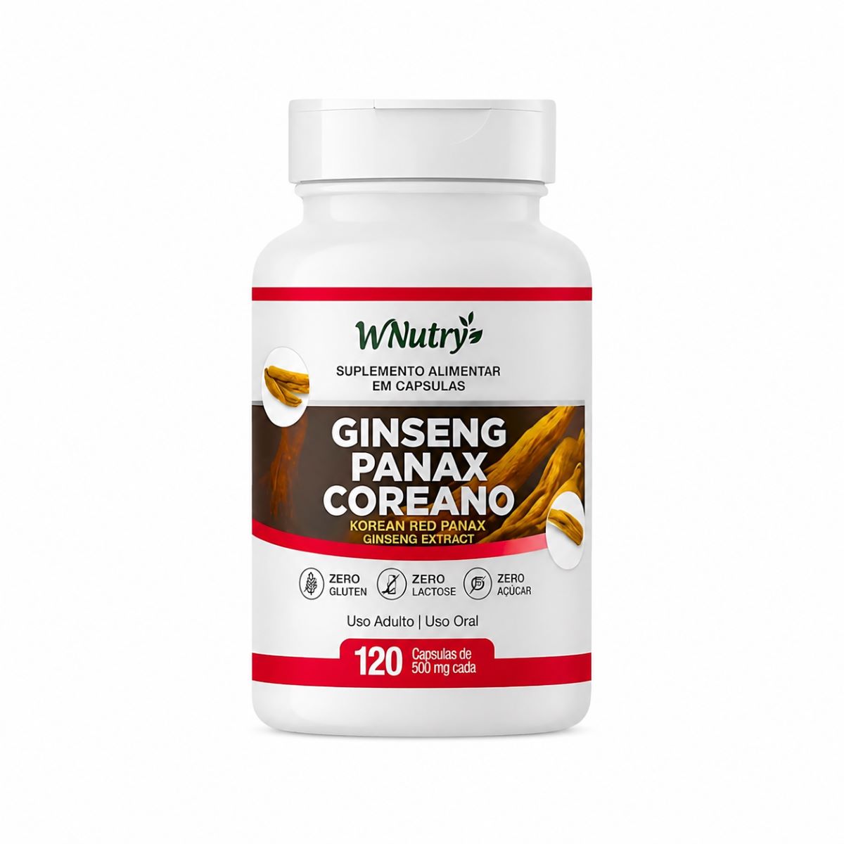 Suplemento Ginseng Panax Coreano 120 Caps Energia Máxima