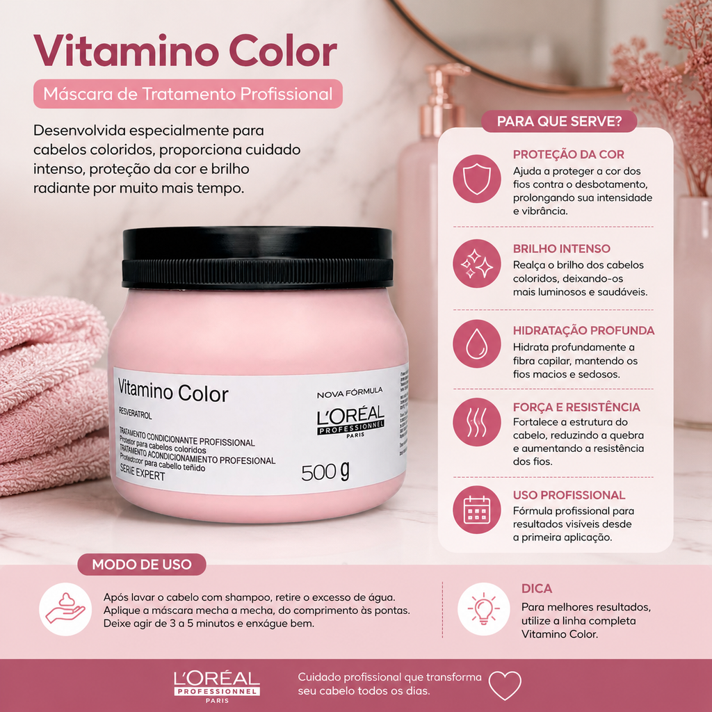 Máscara Vitamino Color Série Expert L'oréal 500g