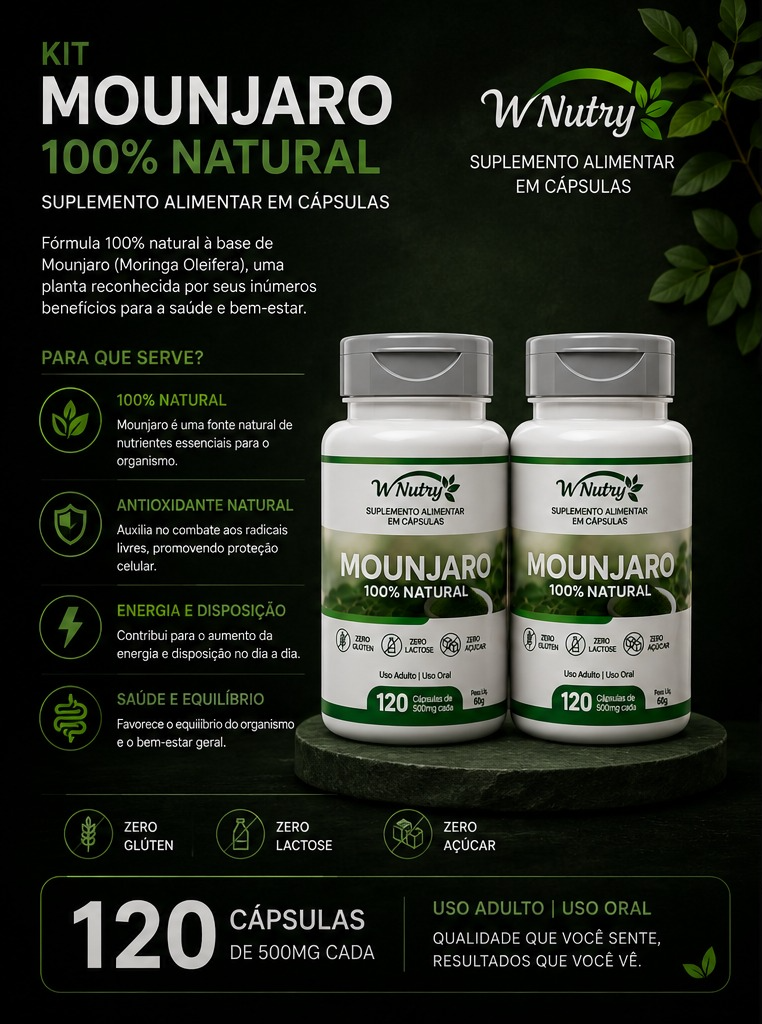 Kit De 2 Mounjaro Natural 2x120 Cápsulas Fórmula Premium Potente